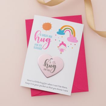 'Pink Fairy Land - Teacher' Little Hug Card - Pack of 5-(LH093)