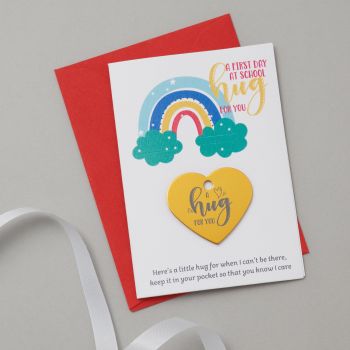 'Bright Rainbow First Day of School' Little Hug Card - Pack of 5- (LH017)