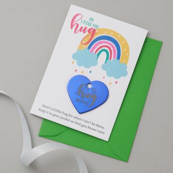 'Bright Rainbow I Miss You' Little Hug Card - Pack of 5- (LH019)