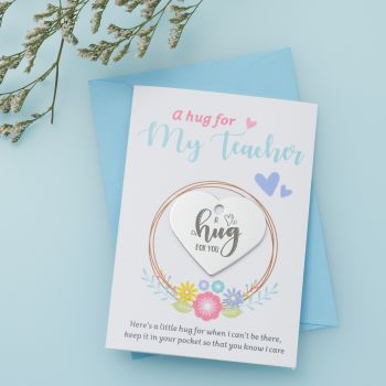 'Floral Wreath - Teacher' Little Hug Card - Pack of 5- (LH047)