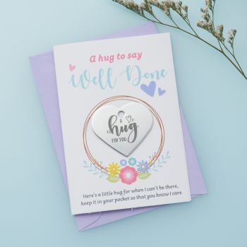 'Floral Wreath - Well Done' Little Hug Card - Pack of 5- (LH048)