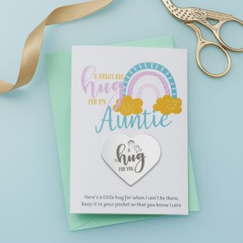 'Pastel Rainbows - Auntie' Little Hug Card - Pack of 5- (LH049)