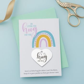'Pastel Rainbows - Miss You' Little Hug Card - Pack of 5- (LH056)