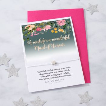 WISH271 Wonderful Maid Of Honour (green floral design) (pack of 5)