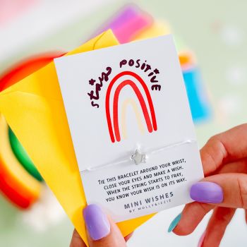 Stay Positive Rainbow Mini Wish Bracelet - Pack of 5