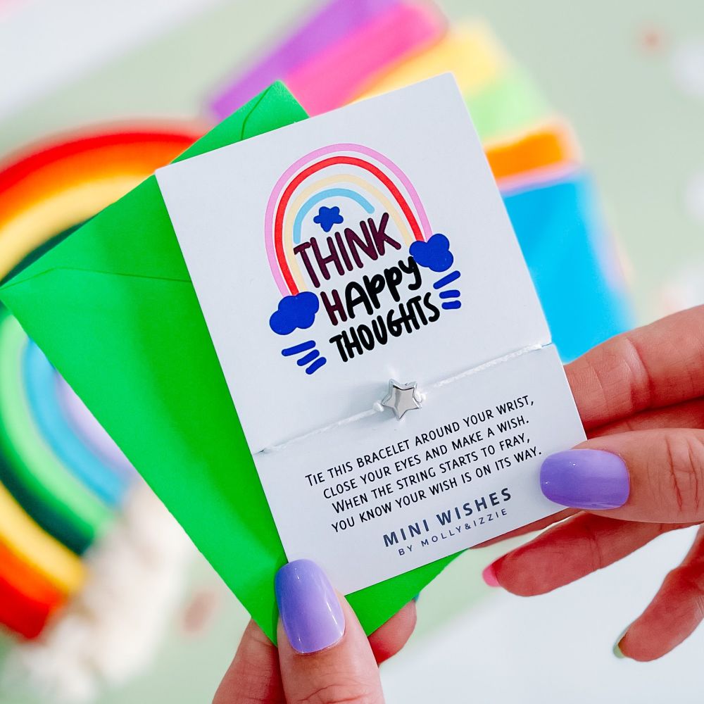 Think Happy Thoughts Mini Wish Bracelet - Pack of 5