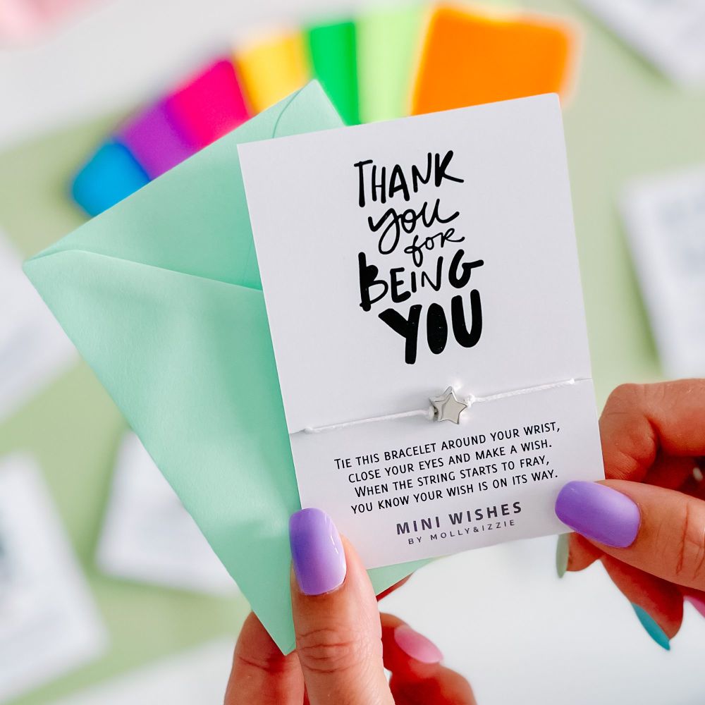 Thank You For Being You  Mini Wish Bracelet - Pack of 5