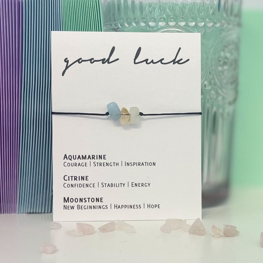Adjustable Crystal Bracelet - Good Luck - pack of 5