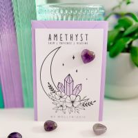 Crystal Heart - Amethyst - pack of 5