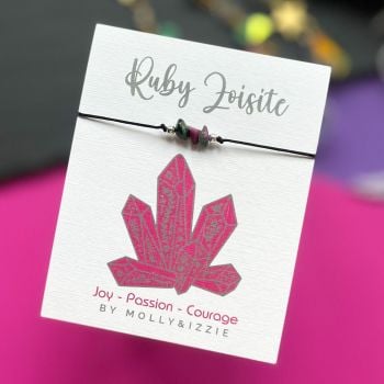 Adjustable Crystal Bracelet -Ruby Zoisite Pack of 5
