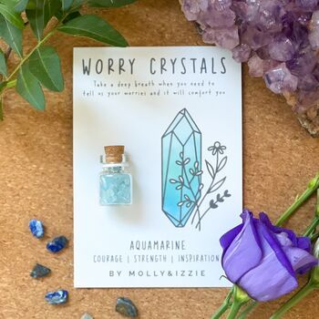 Worry Crystals -Aquamarine -  pack of 5