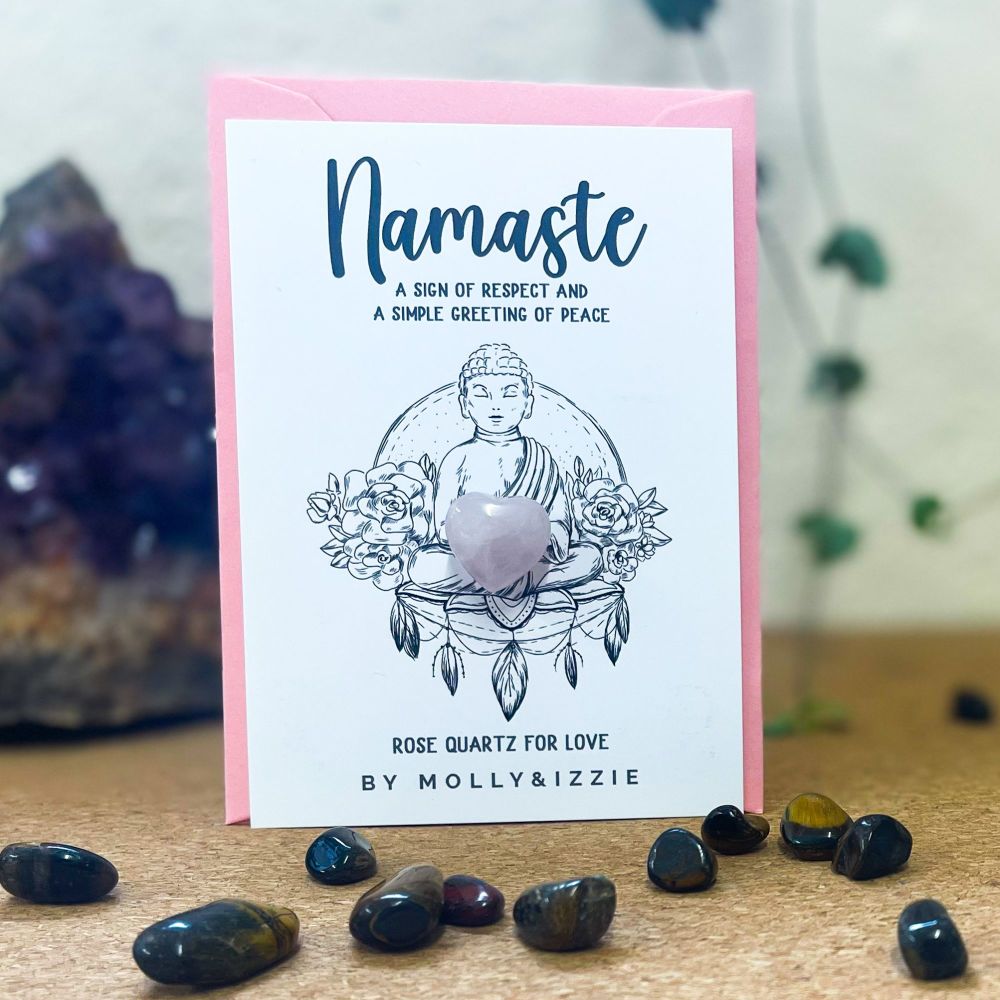 Namaste Heart - Rose Quartz - pack of 5