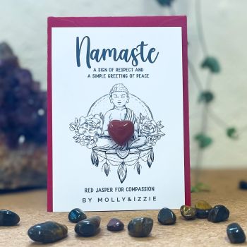 Namaste Heart - Red Jasper - pack of 5