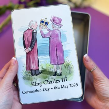 King Charles Coronation Metal Storage Tin - Pack of 5