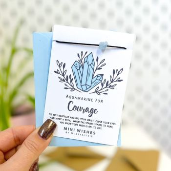 Crystal Mini Wish  - Aquamarine For Courage  - Pack of 5