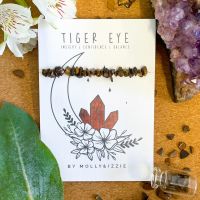 Stretchy Crystal Chip Bracelet - Tiger Eye - Pack of 5