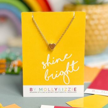 Shine Bright Heart Necklace - Gold Plated - Pack of 5