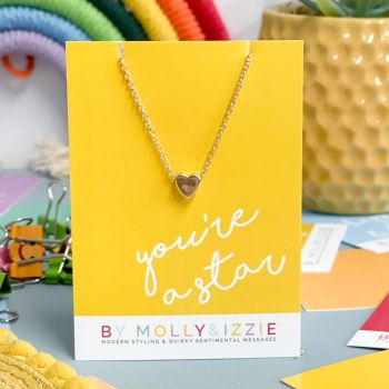 You're A Star Heart Necklace - Gold Plated - Pack of 5