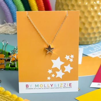 Star Print Star Necklace - Gold Plated - Pack of 5