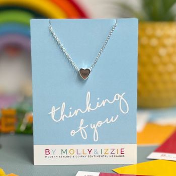 Thinking Of You Heart Necklace - Silver Plated - Pack of 5
