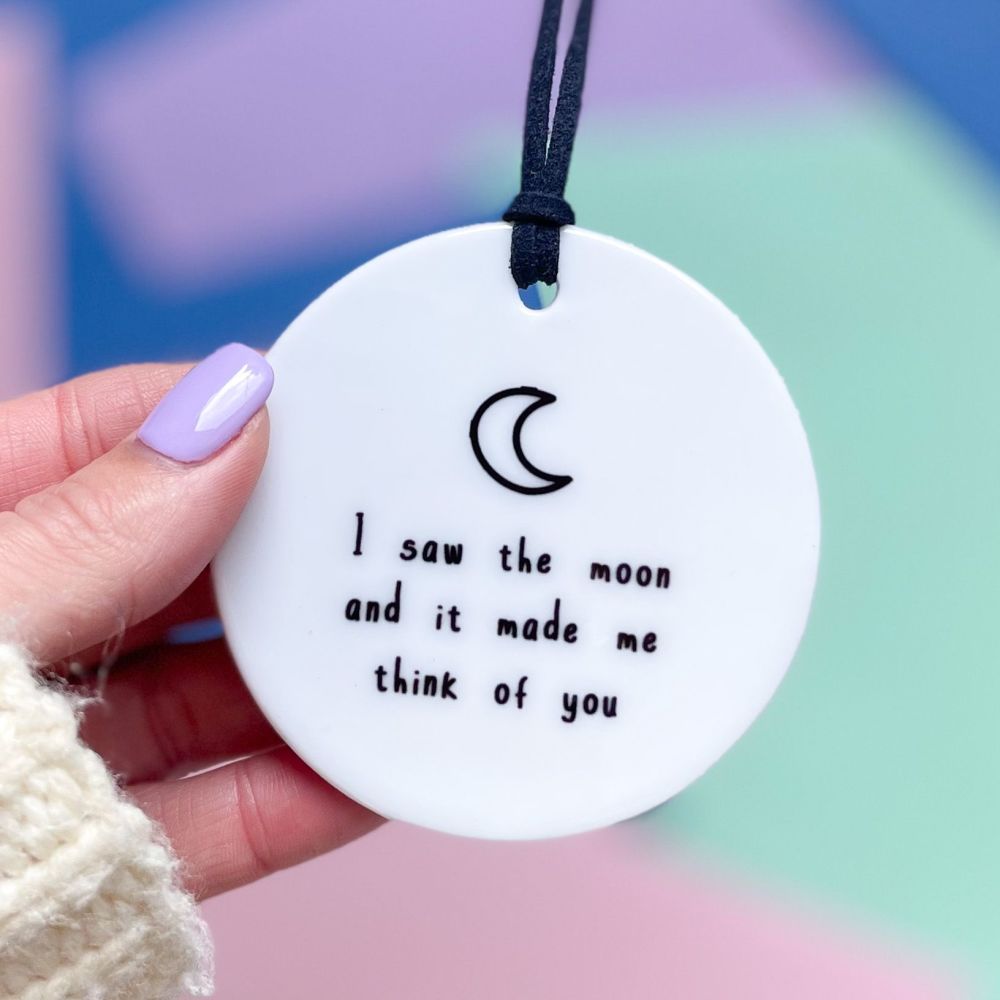 I Saw The Moon Ceramic Hanging Disc