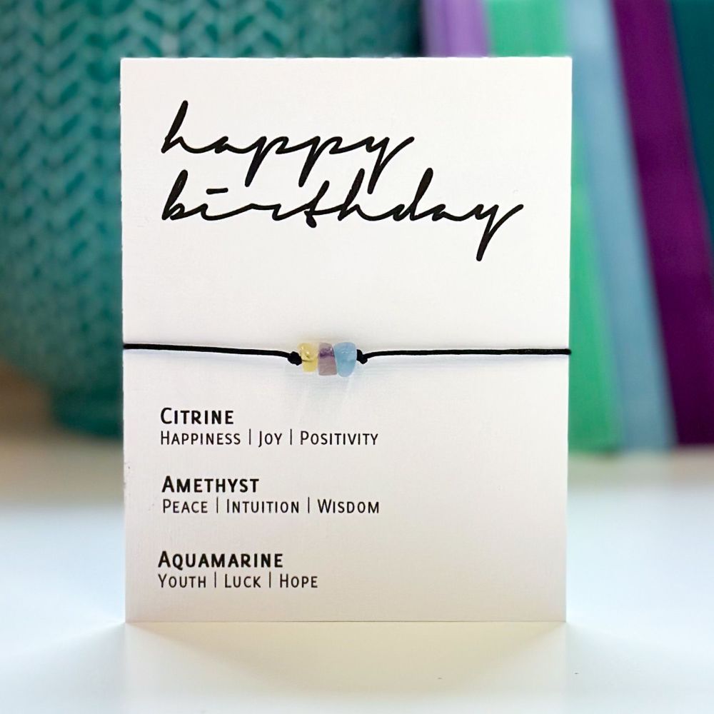 Adjustable Crystal Bracelet - Happy Birthday Pack of 5
