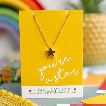 You're A Star Star Necklace - Gold Plated - Pack of 5