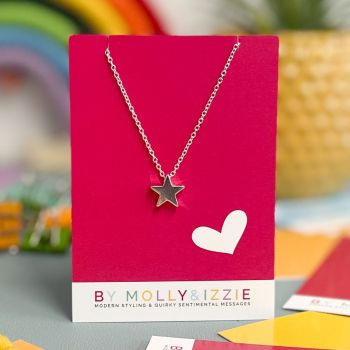 Heart Symbol Star Necklace - Silver Plated - Pack of 5