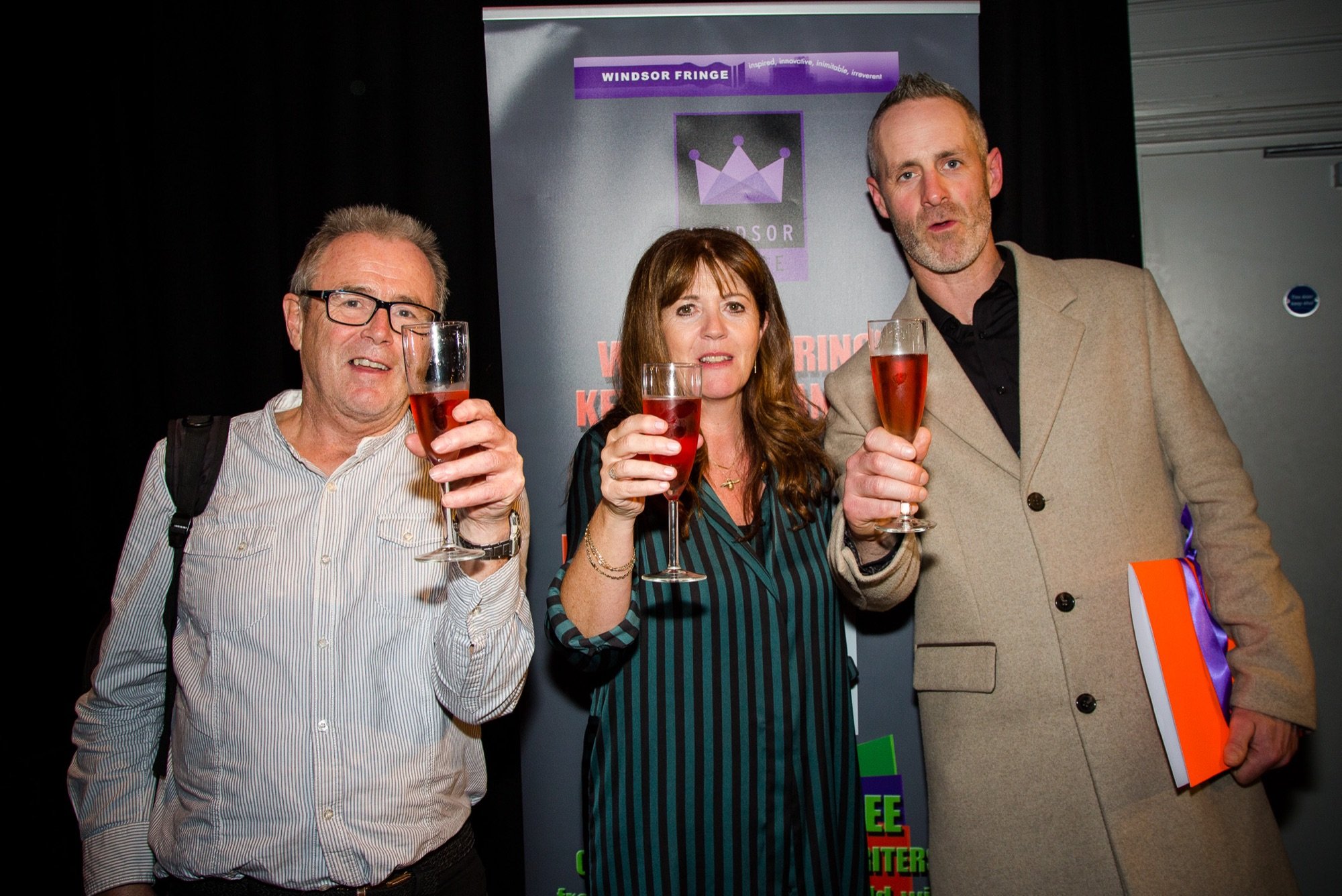 From Left:  1. 3 writers: Pete Barrett, Suzanne Jeans (winner) Adam Colclough