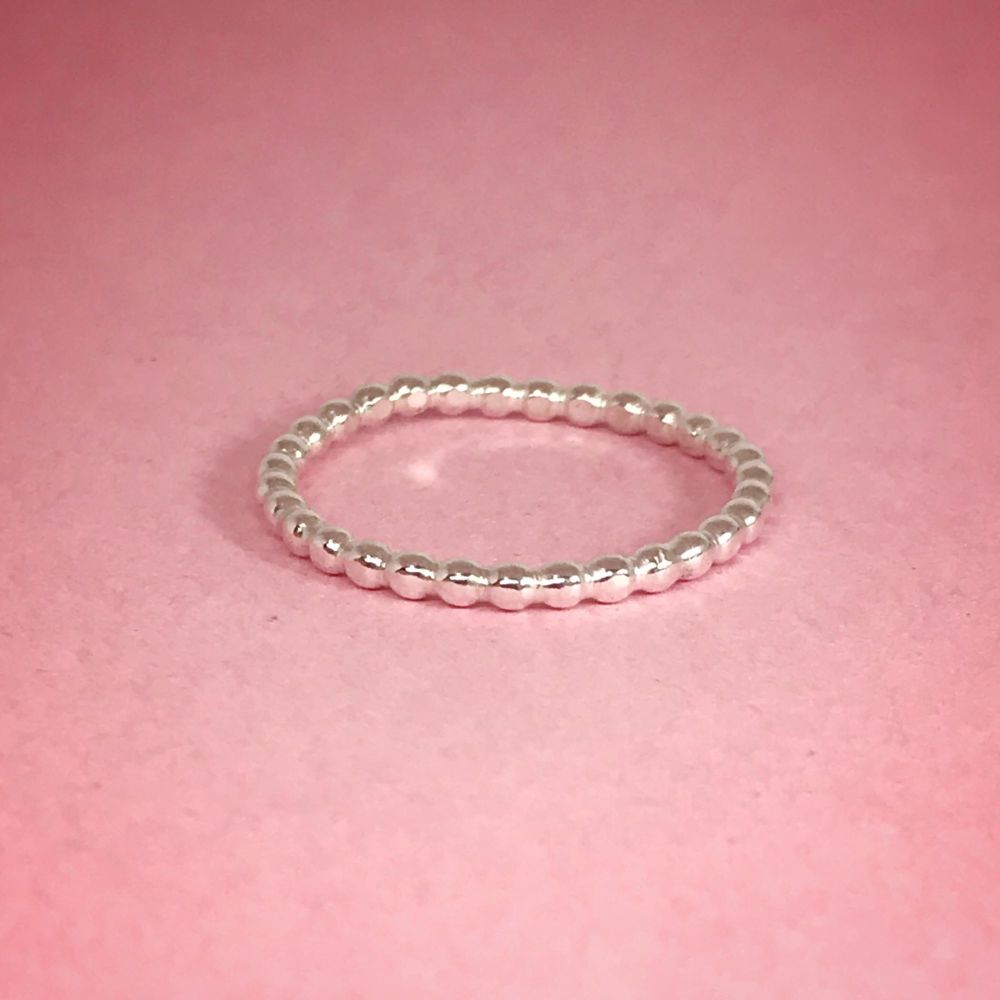 Sterling Silver Beaded Ring 