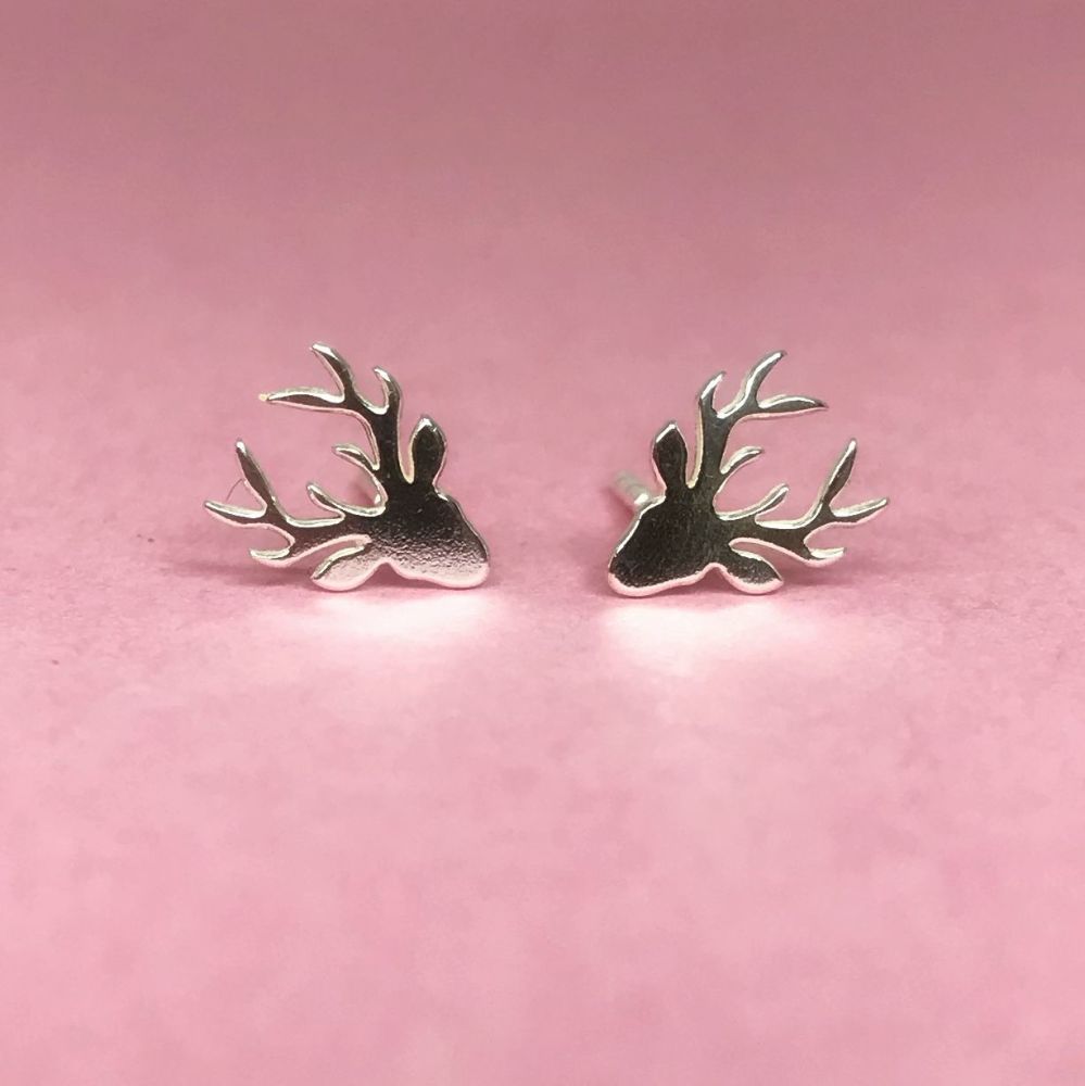 Silver Stag Earrings