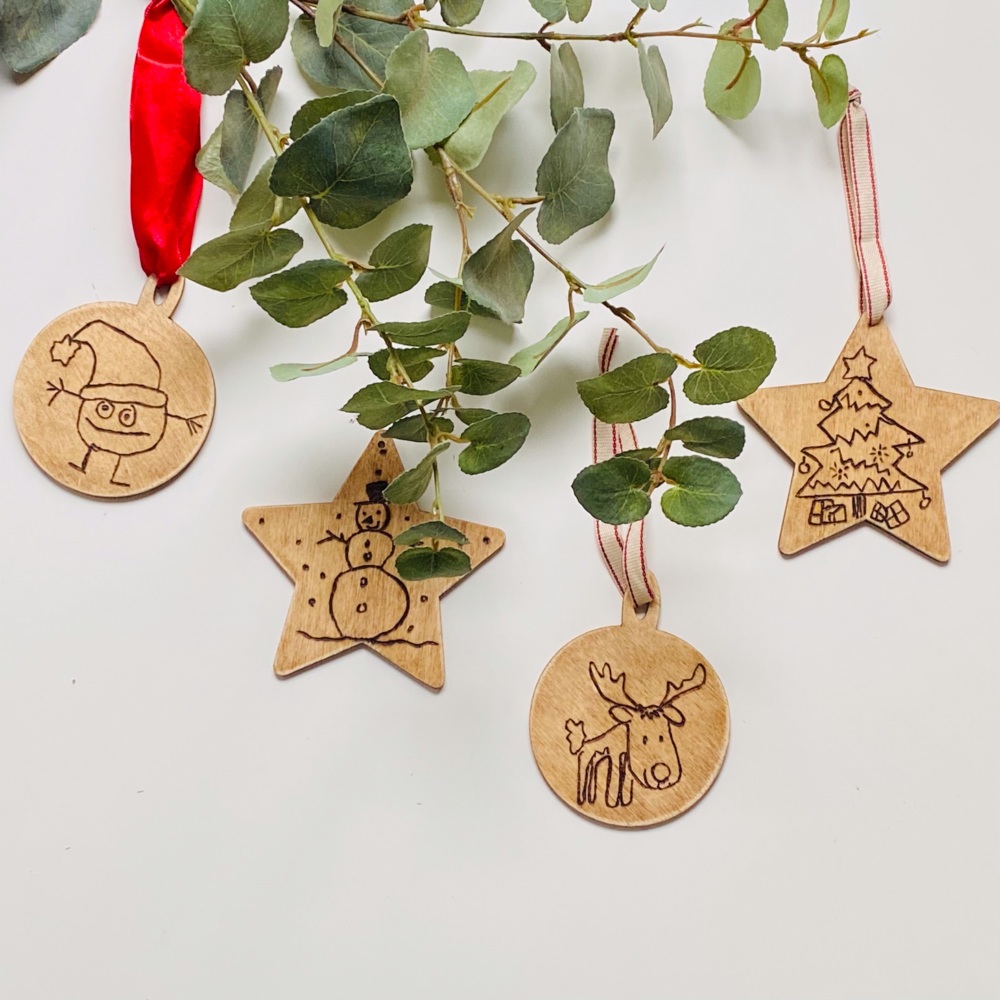 Christmas Decorations Personalised with child's drawing/handwriting 