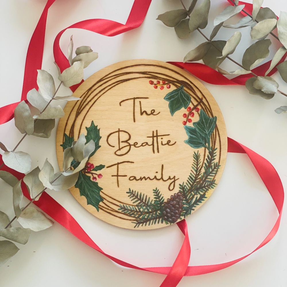 Personalised Family Christmas Plaque 
