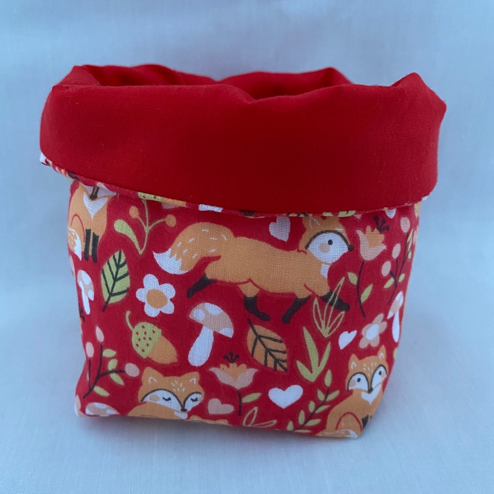 Red Fox Fabric Basket