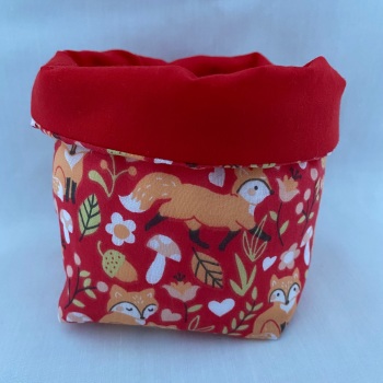 Red Fox Fabric Basket