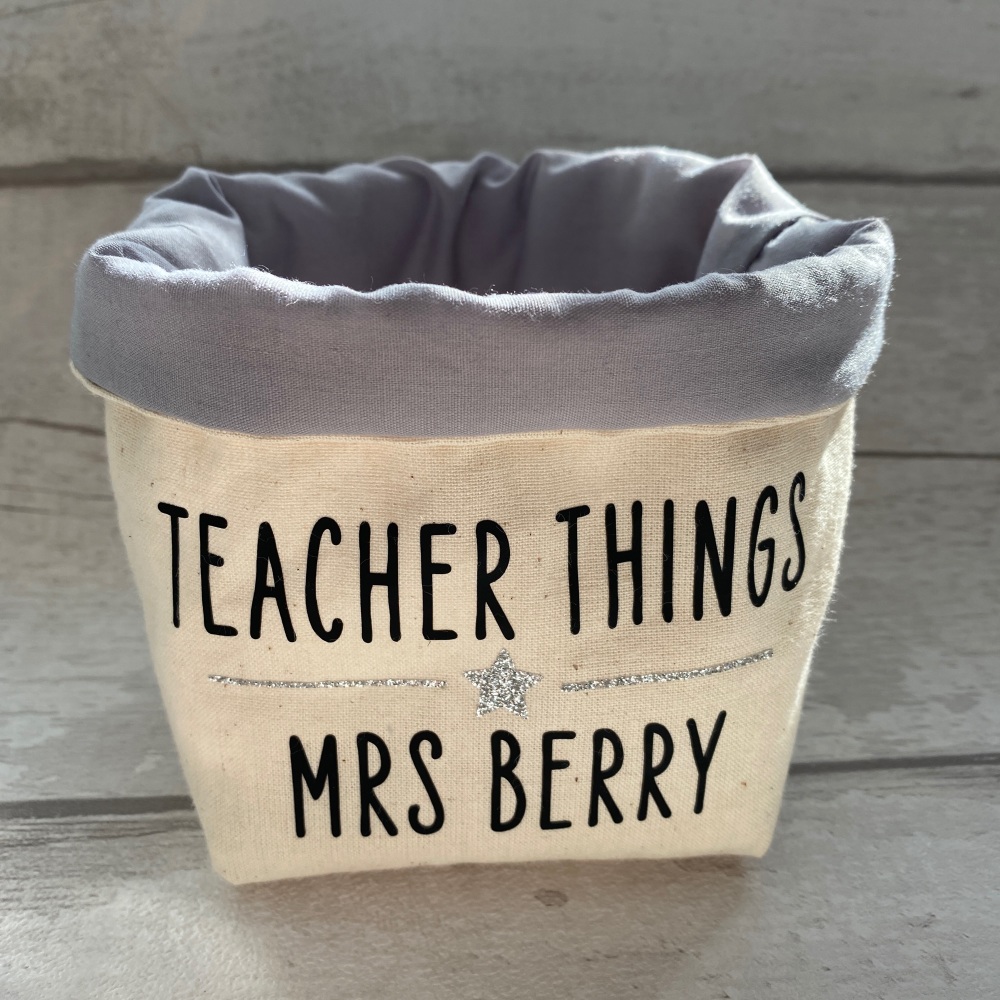 Personalised Teacher Fabric Basket