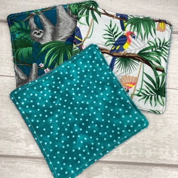 Large Face Wipes Set Of 3 - Sloth, Parrot & Spot Set