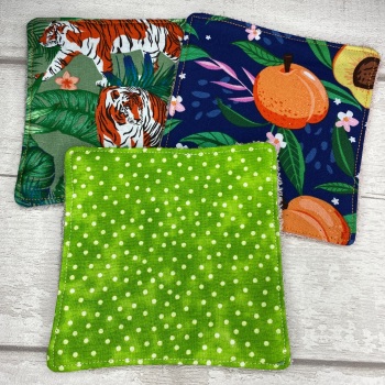 Large Face Wipes Set Of 3 - Tiger, Peach & Spot Set