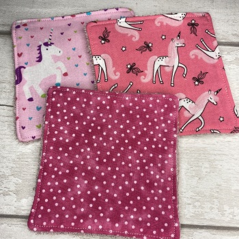 Large Face Wipes Set Of 3 - Unicorns & Spot Set