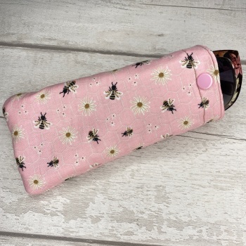 Pink Bee Glasses Pouch