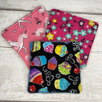 Mini Face Wipes Set Of 3 - Unicorn, Cupcake & Floral Set