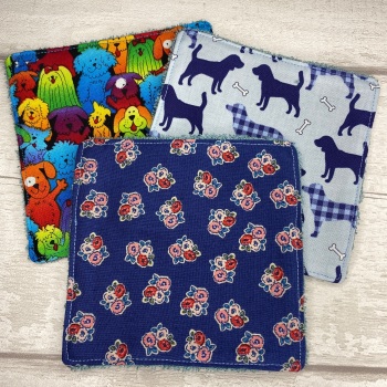 Large Face Wipes Set Of 3 - Dogs & Floral Set