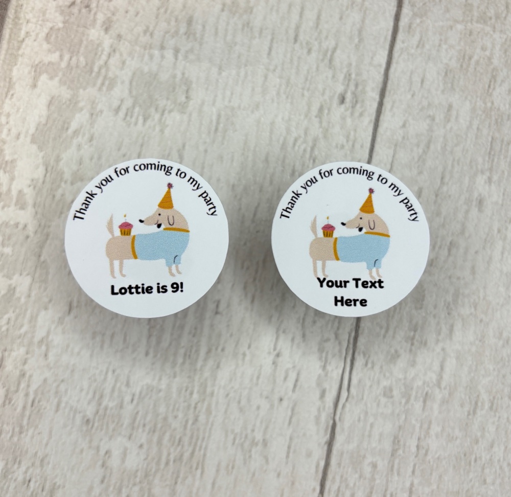 35 Pack - 33mm Personalised Sausage Dog, Thank You For Coming To My Party S