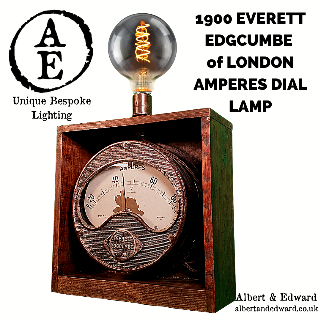 1900 EVERETT EDGCUMBE  of LONDON AMPERES DIAL LAMP 2