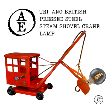 TRI-ANG BRITISH PRESSED STEEL STEAM SHOVEL CRANE LAMP