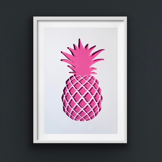 Pineapple Pink (large frame 42x32cm)