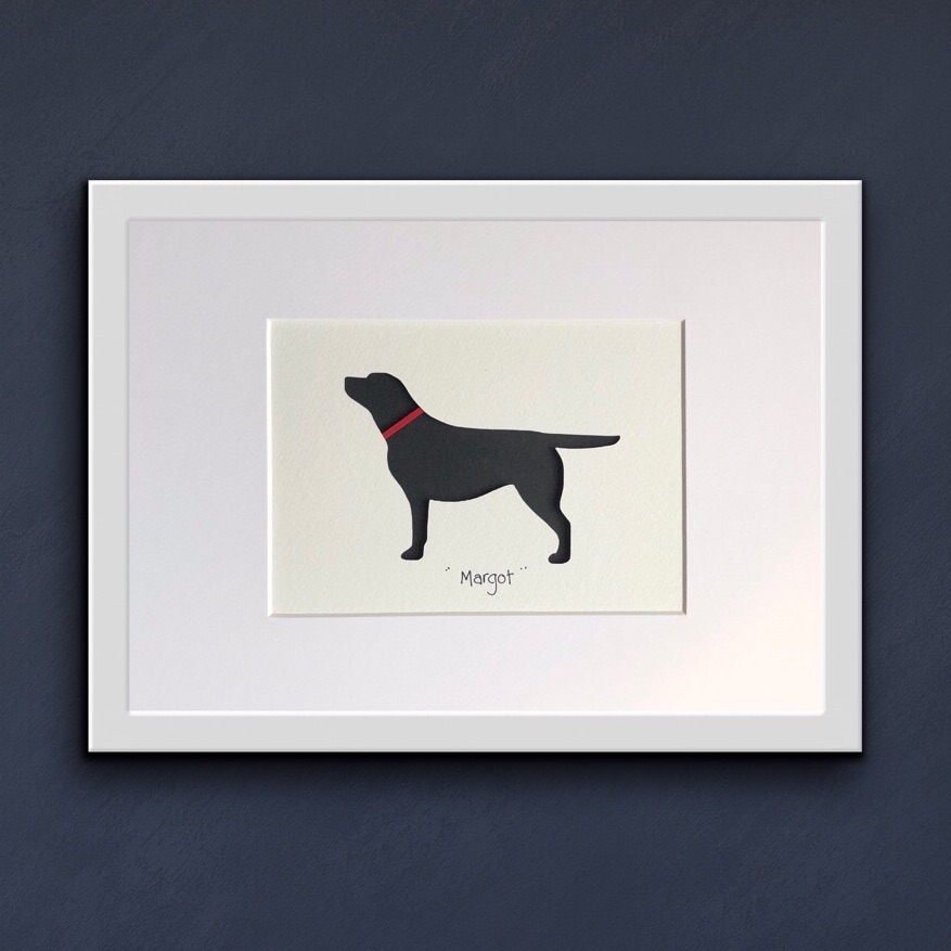Black Labrador (medium frame 23x32cm)