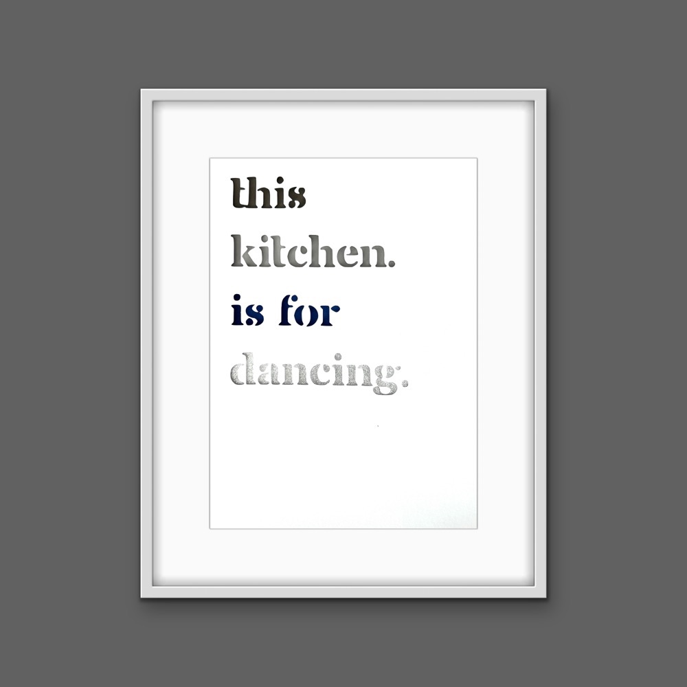 This kitchen is for dancing (blue)