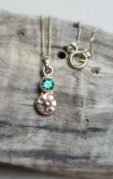 9ct Gold Sea Urchin and Green Topaz Necklace - SOLD OUT