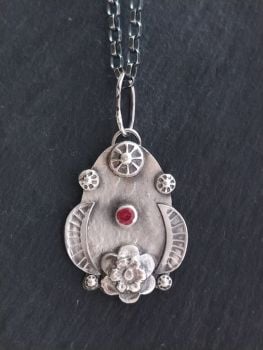 Lab Ruby Sea Rose Necklace